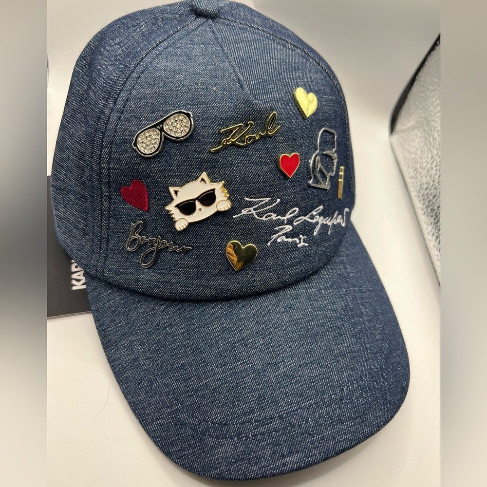 Karl Lagerfeld Paris Denim Baseball Hat